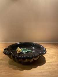 Popielniczka z różyczką stara ceramika