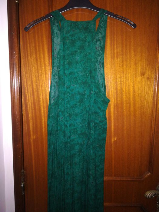 Vestido de verão comprido verde esmeralda