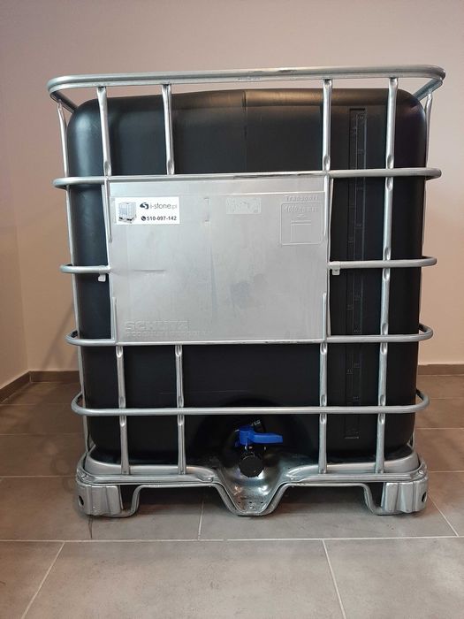 Zbiornik IBC 1000 L Czarny (UV) Nowy wkład atest PZH MAUSER