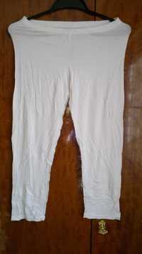 Getry legginsy trzy czwarte 3/4 białe bawełna