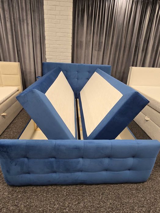 Super Cena Łóżko kontynentalne 160x200 z materacem + 2xpojemnik SZAFIR