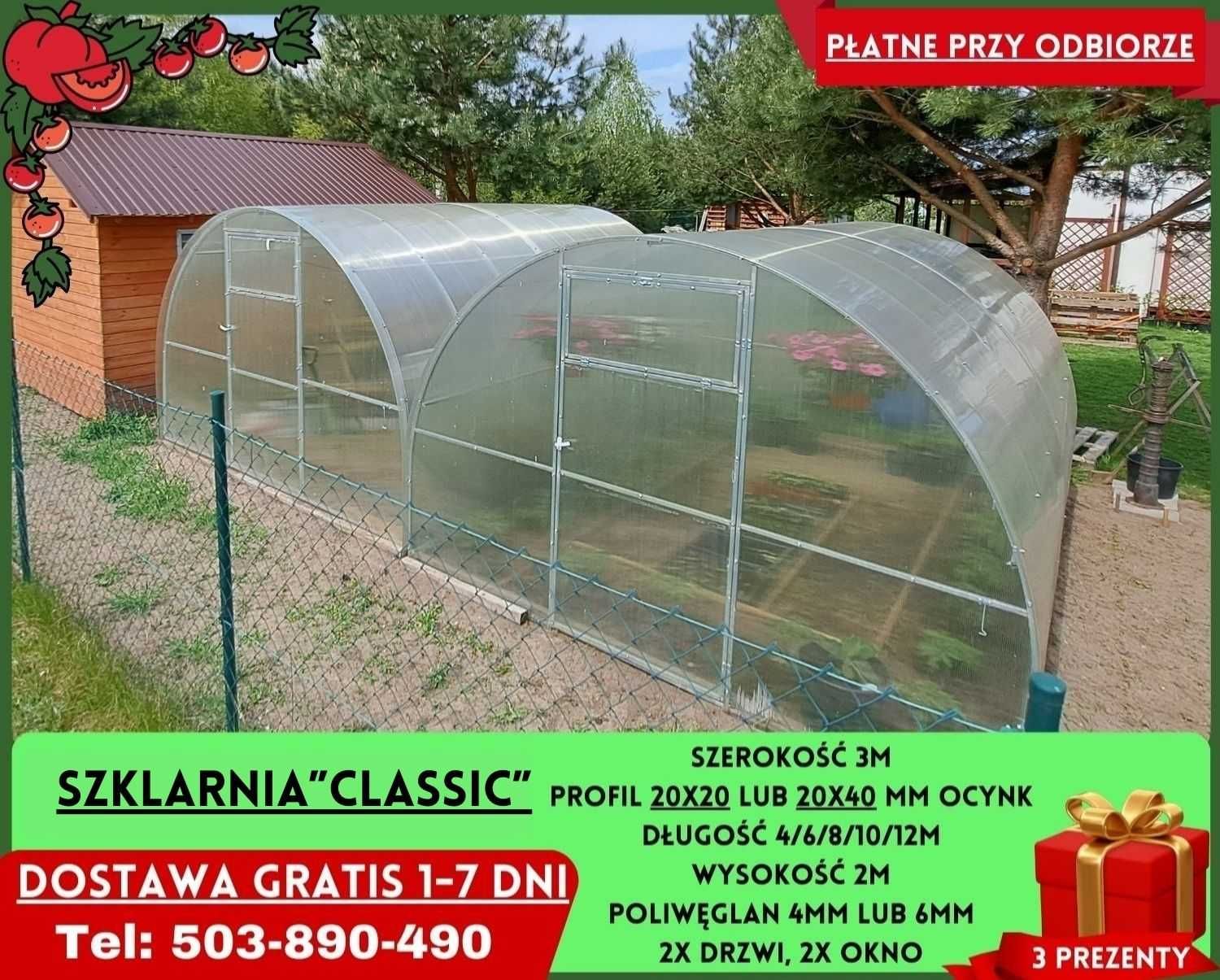 Szklarnia Ogrodowa 3x4m poliwęglan 4/6 mm Sprzedam Gratisy Jędrzejów