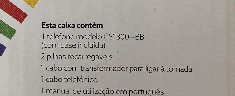 Telefone portatil modelo CS1300-BB NOVO