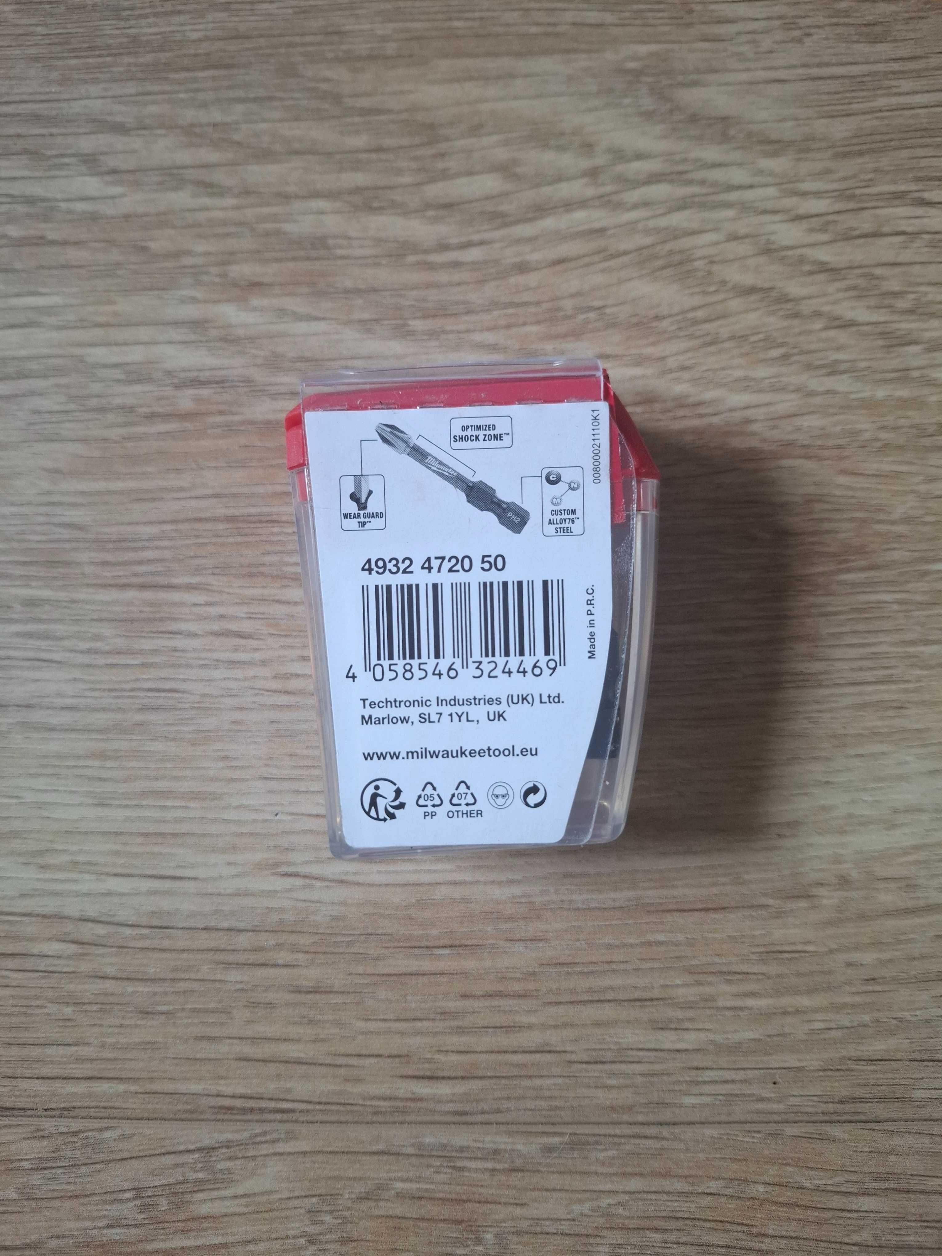 zestaw bitow Milwaukee SHOCKWAVE PZ2 50mm + uchwyt magnetyczny