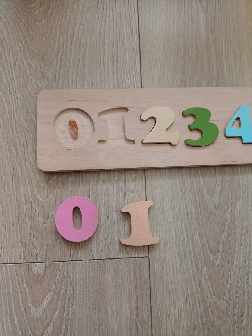 Drewniana układanka liczbowa Montessori nauka cyfr