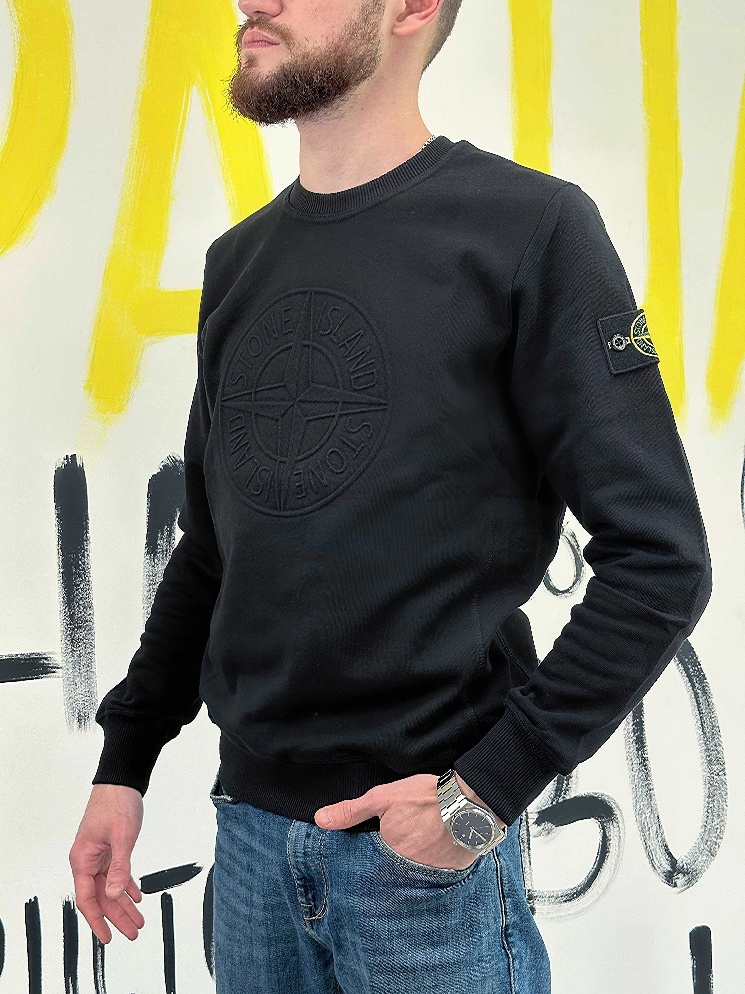 ПРЕМІАЛЬНИЙ світшот STONE ISLAND Casual джемпер стон айленд чорний