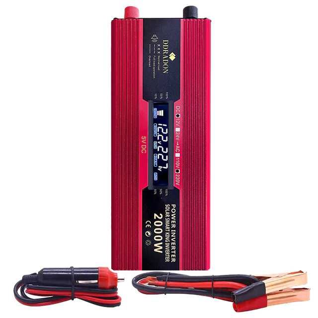 Інвертор DDRAGON 2000W 12V/220V з LCD Екраном для Автономного Живлення