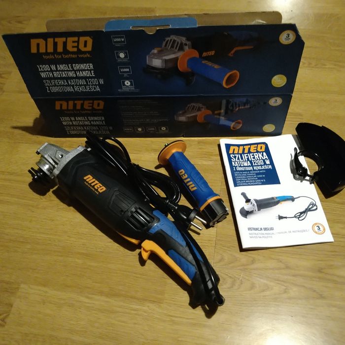 Szlifierka Kątowa Mocna 1200W/125mm z reg.Obrotów- NINTEO Nowa Gliwice