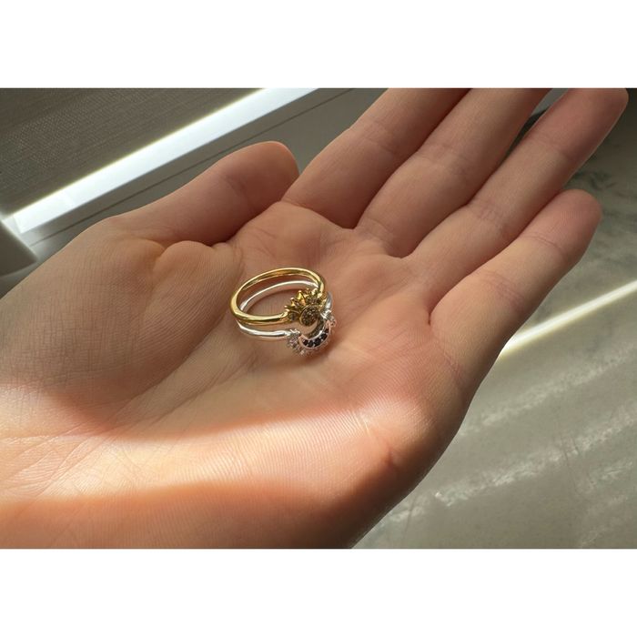 Zestaw 2 pierścionków księżyc i słońce