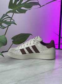 Жіночі кросівки Adidas Campus білий з коричневим 1338 ХІТ