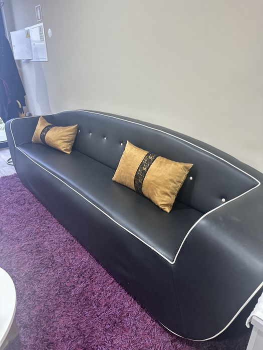 Sofa pele preta como novo