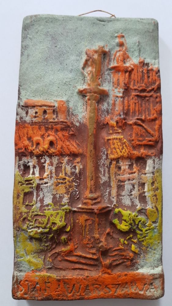 Plakietka figurka ceramika Warszawa Wanda Rudzińska-Wypych unikat