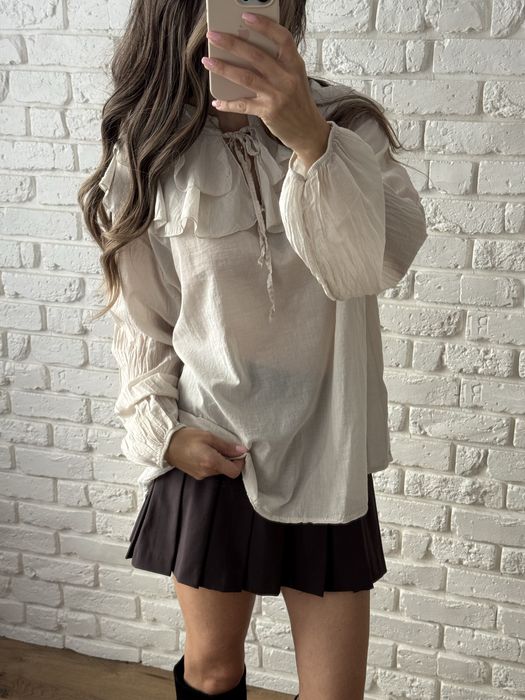 100% bawelna koszula z falbanką  lekka delikstma dla skóry