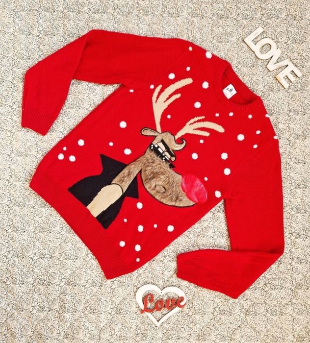 Новорічний Різдвяний светр George Джордж розмір S кофта світшот худі