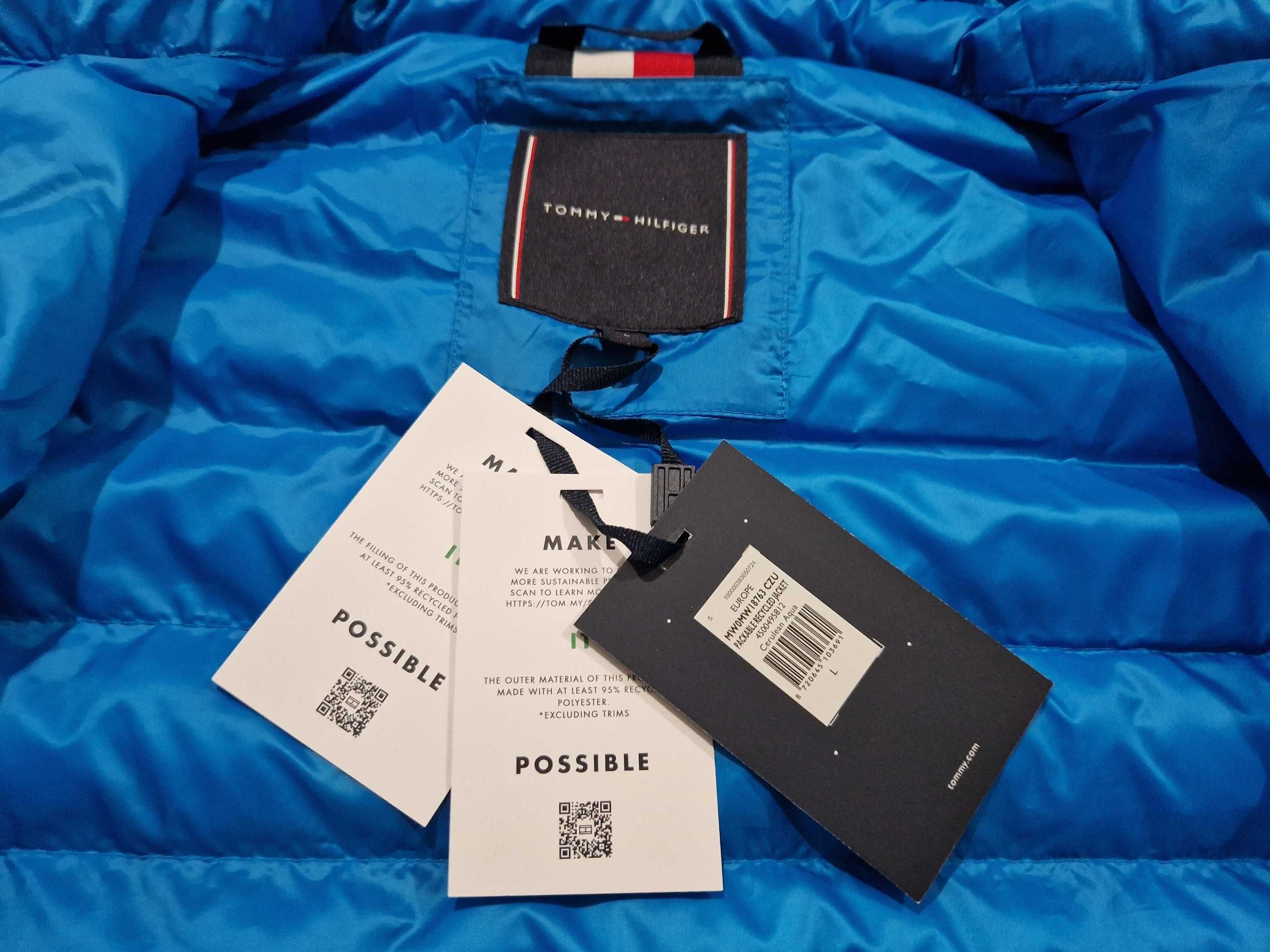 TOMMY HILFIGER PACKABLE Recycled Jacket Kurtka Pikowana L Oryginalna