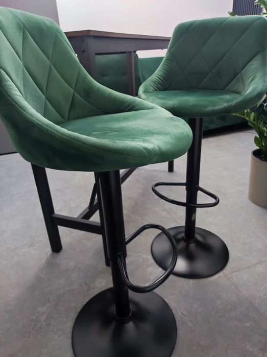Stołek barowy/hoker obrotowy, zielony, 2szt