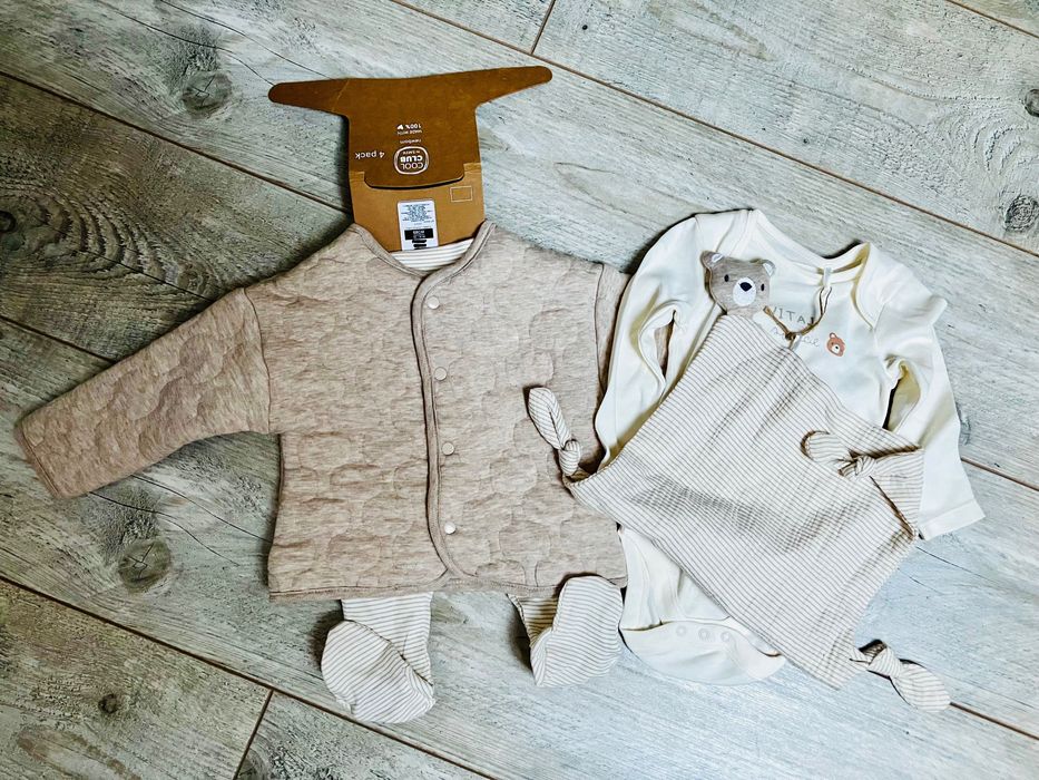 Nowy Komplet niemowlęcy 4 szt Smyk 68