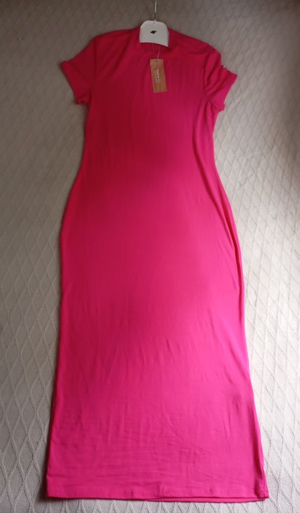 SHEIN L-XL niesamowita NOWA długa sukienka maxi obcisła kolor fuksja