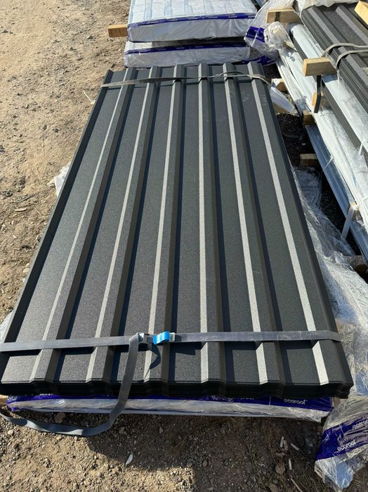 Tania blacha trapezowa na dach T18 7016 mat, blaszany garaż