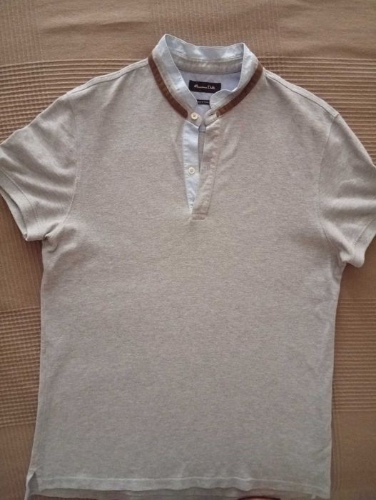 Polo cinza claro Massimo Dutti