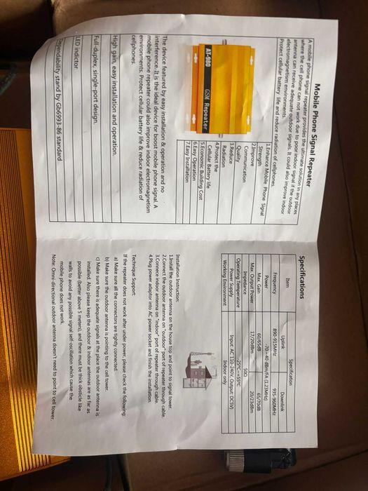 amplificador de repetidor de sinal de telefone móvel + yagi aéreo