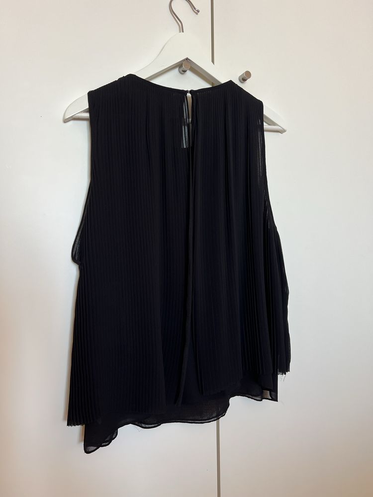 Blusa sem alças preta fluida Zara M