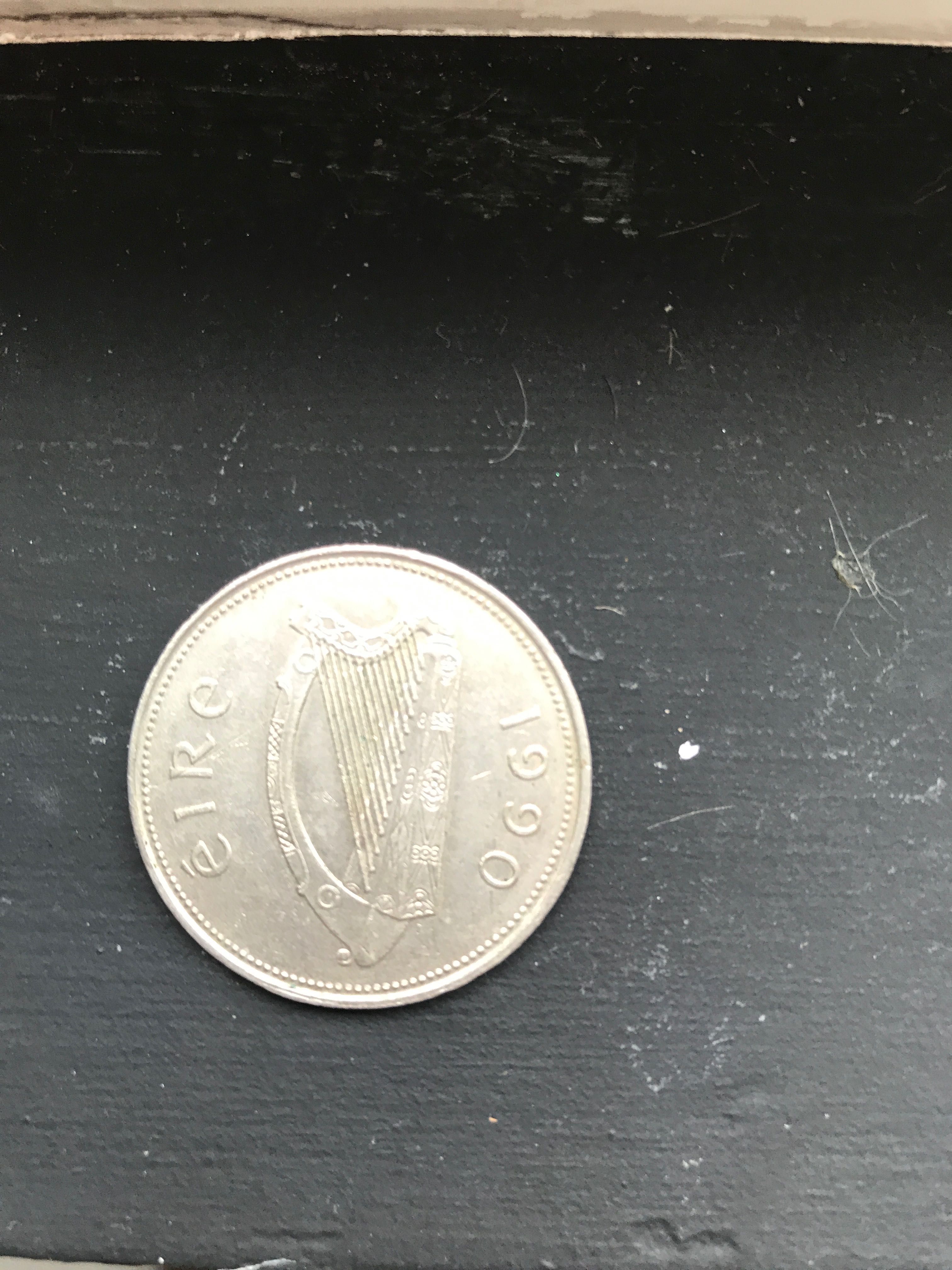 1 libra irlandesa do ano de 1990