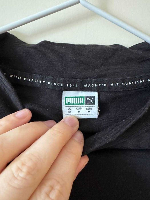 Top de manga comprida Puma, preto e branco, tamanho M