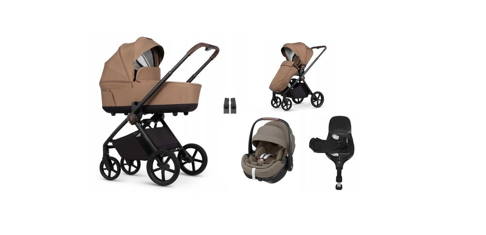 Venicci Claro 4w1 Caramel +Maxi-Cosi Pebble 360Pro² +Baza obrotowa 360