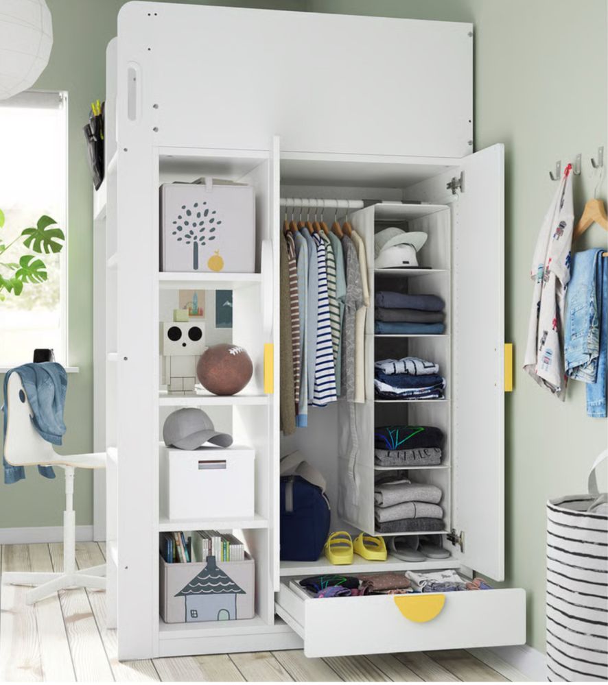 Łóżko na antresoli z biurkiem 4 szufladami - pietrowe IKEA