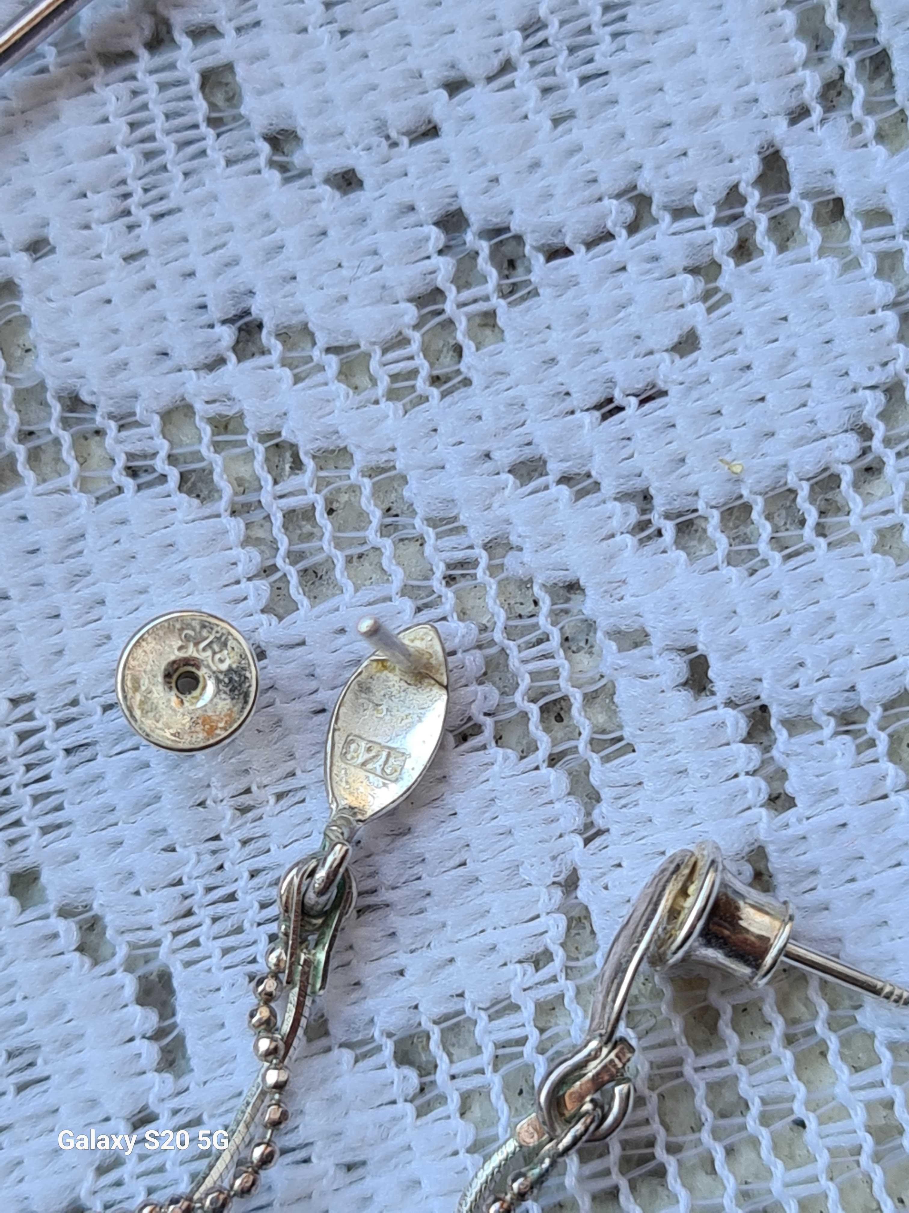 Zestaw naszyjnik i kolczyki kryształki Swarovski srebro