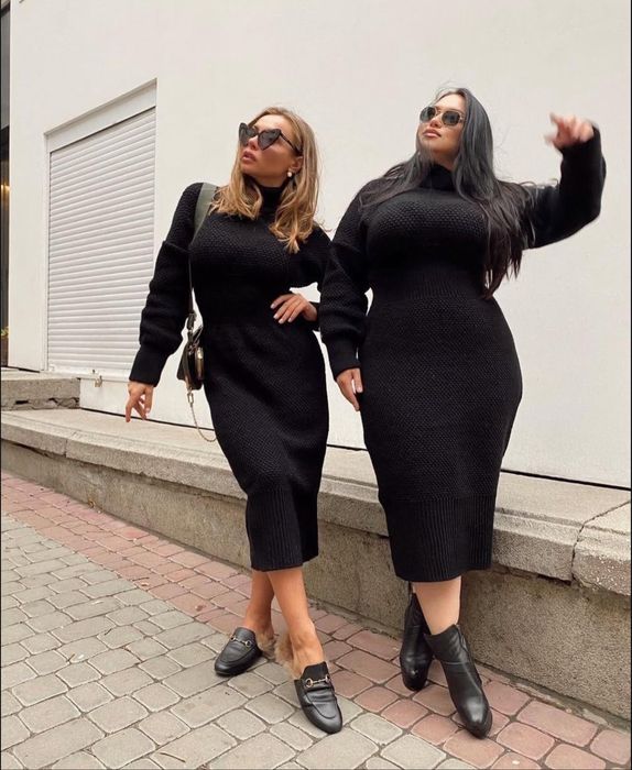 Вязаное платье зимнее осенее Р с - м - л 2 шт