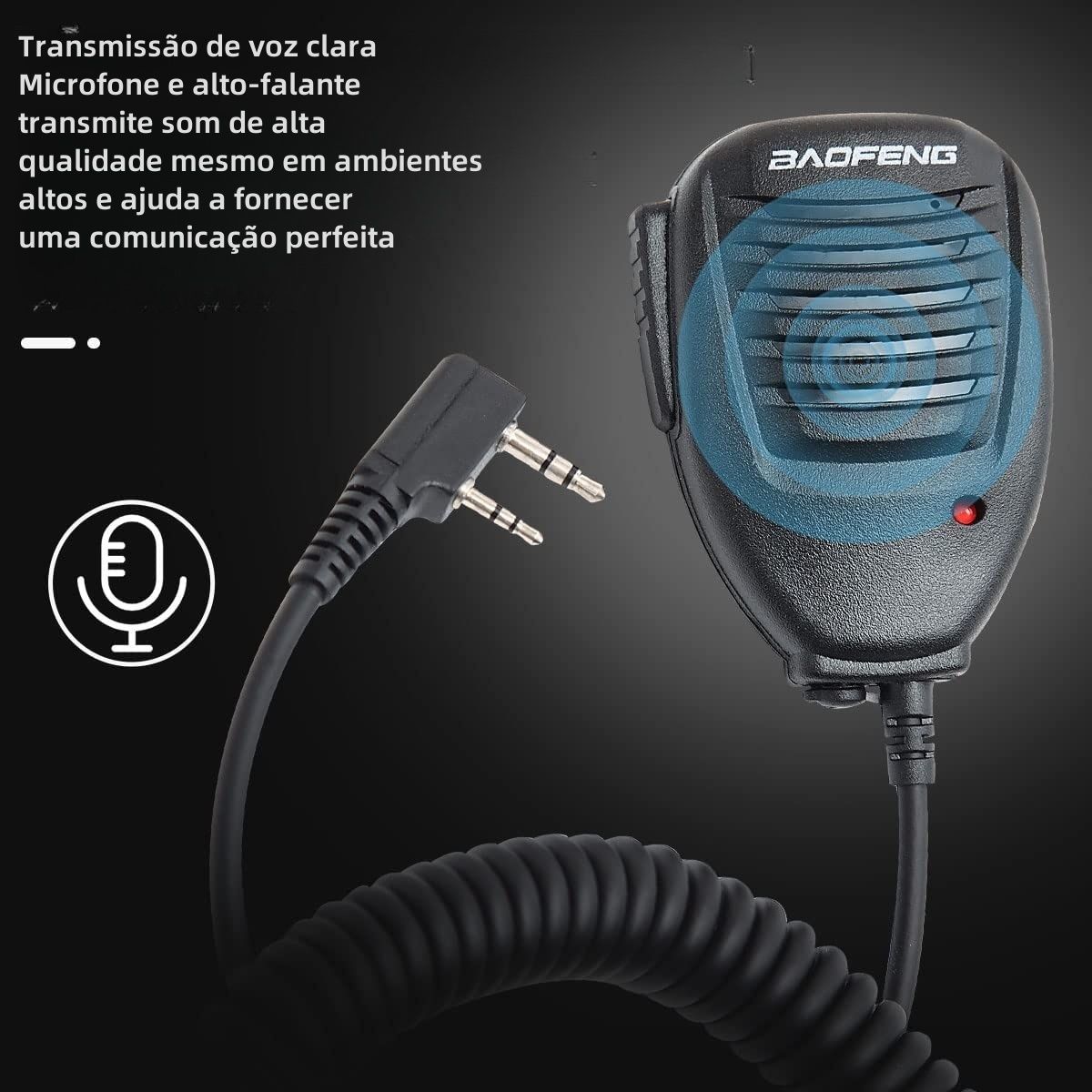 Baofeng microfone walkietalkie