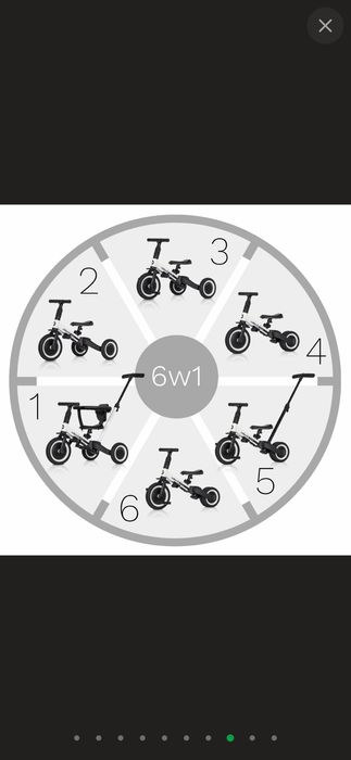 Велосипед триколісний Colibro TREMIX UP 6 в 1 CT-43-02 Blank білий