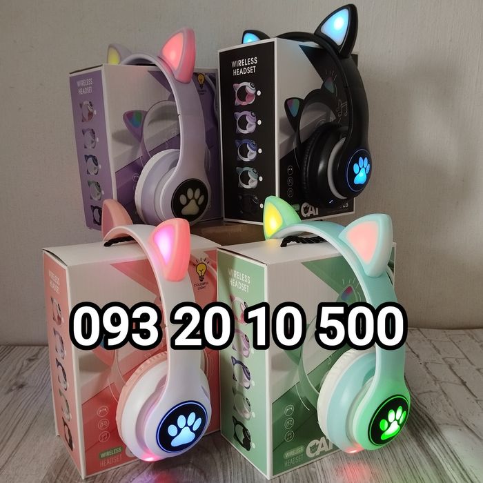 JST 28, STN 28 Детские блютуз наушники кошачьи ушки