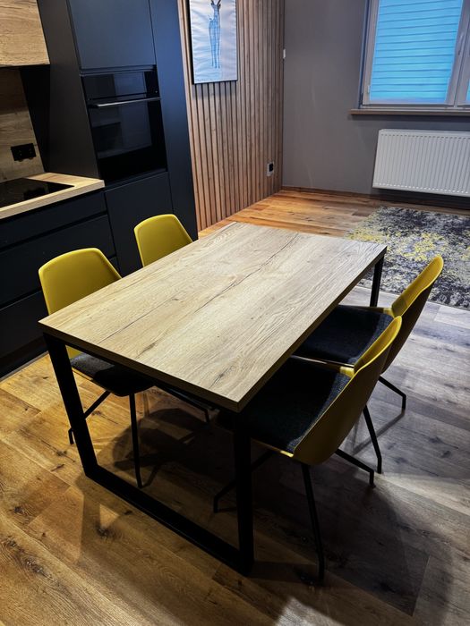 Krzesło żółte musztardowe Nox 4 designerskie krzesła szare siedzisko