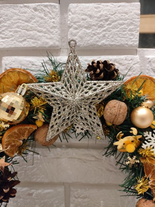 Wianek świąteczny z lampkami średnica 35cm