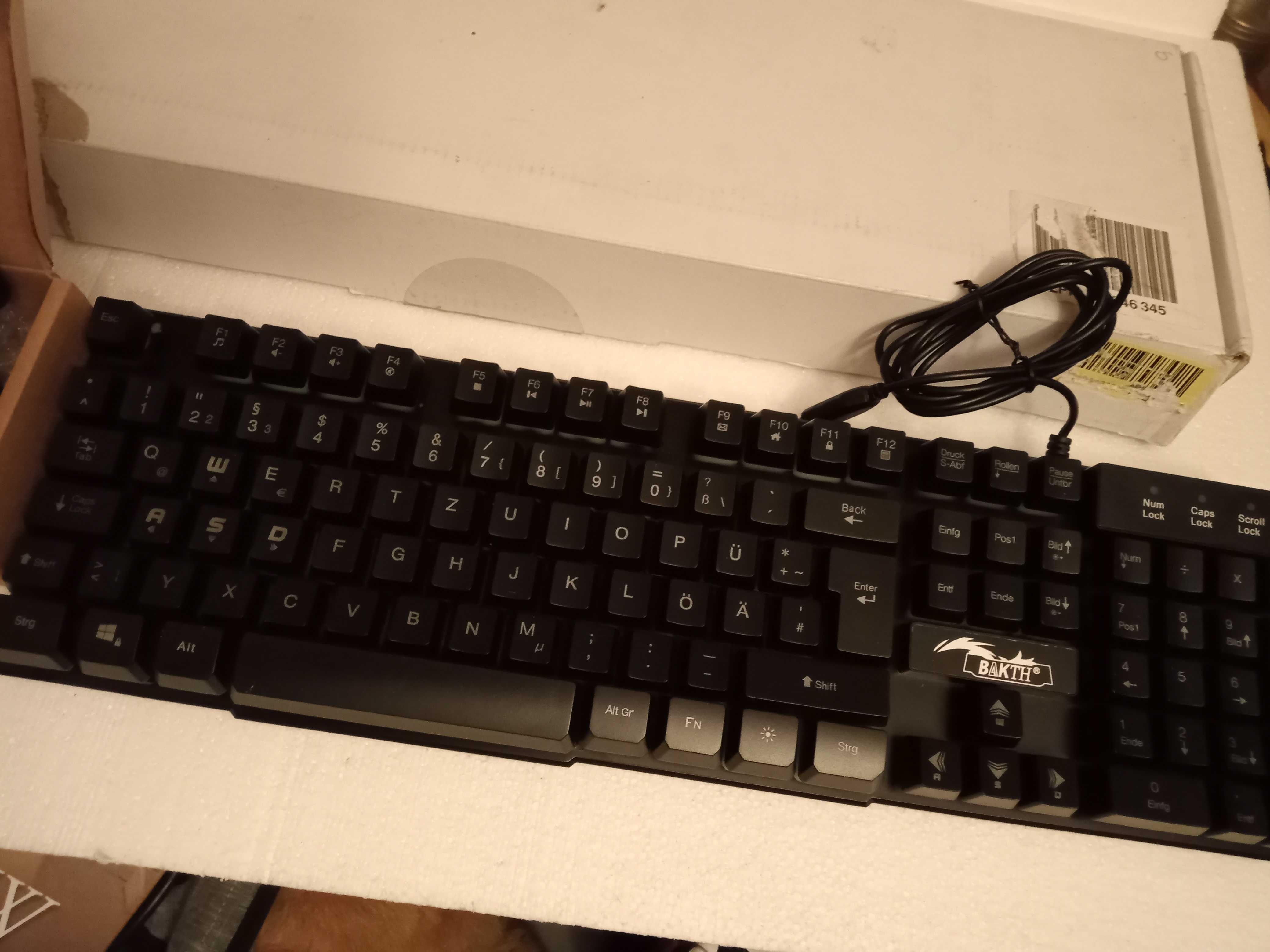 Klawiatura BAKTH K1 Nowa i Mysz do gier PRO PC, podświetlenie LED, USB