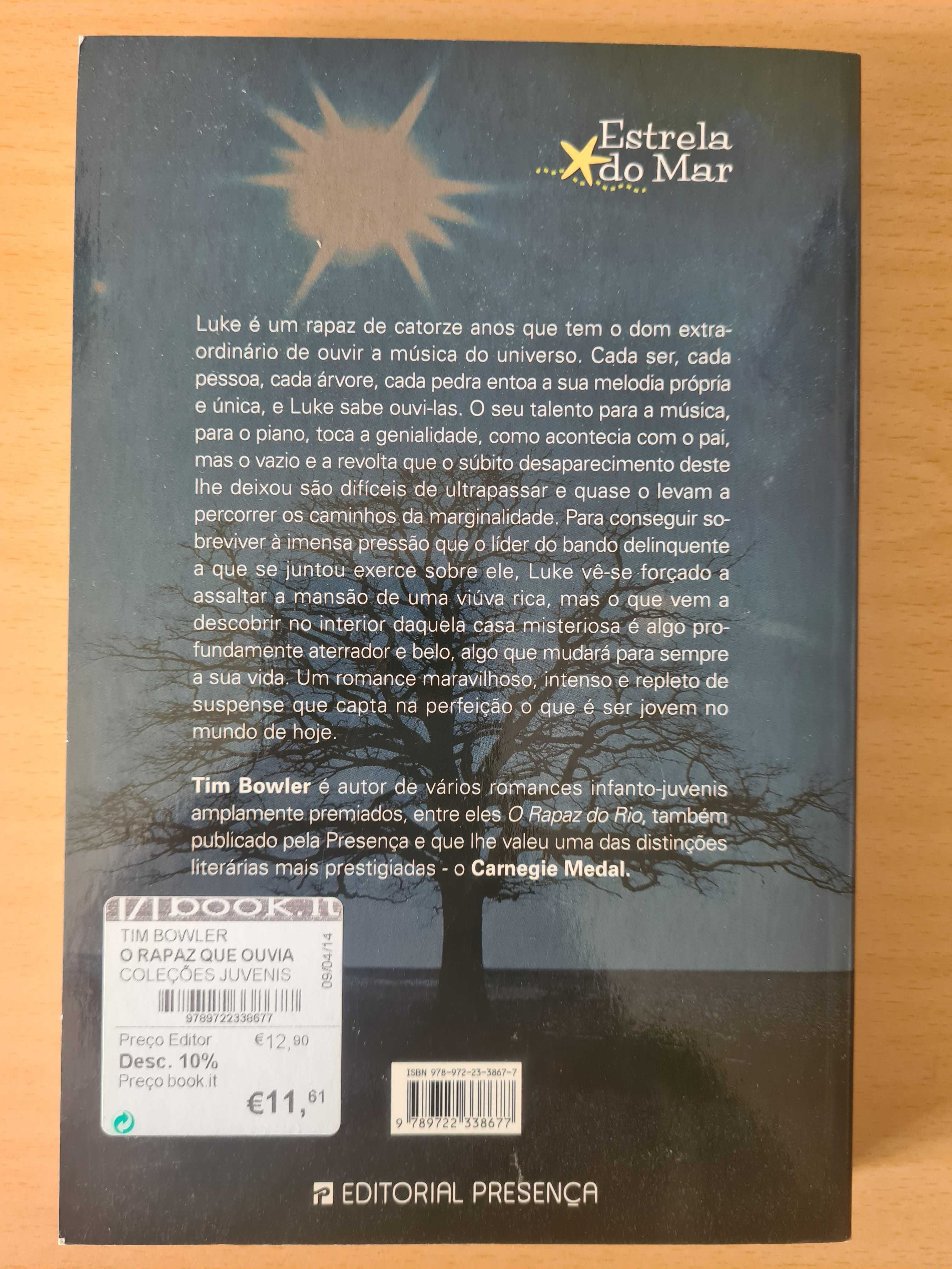 Livro infantojuvenil "O rapaz que ouvia as estrelas" de Tim Bowler