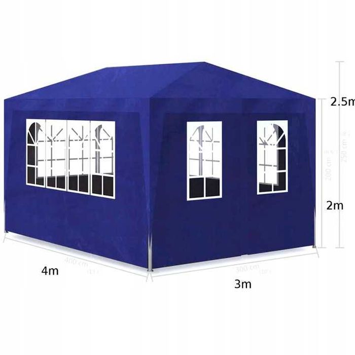 PAWILON NAMIOT OGRODOWY CATERINGOWY 3x4m + 4 ściany zielony  niebieski