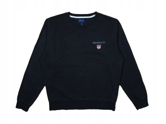 GANT Bluza Crew Neck Męska Czarna Logowana r. XL