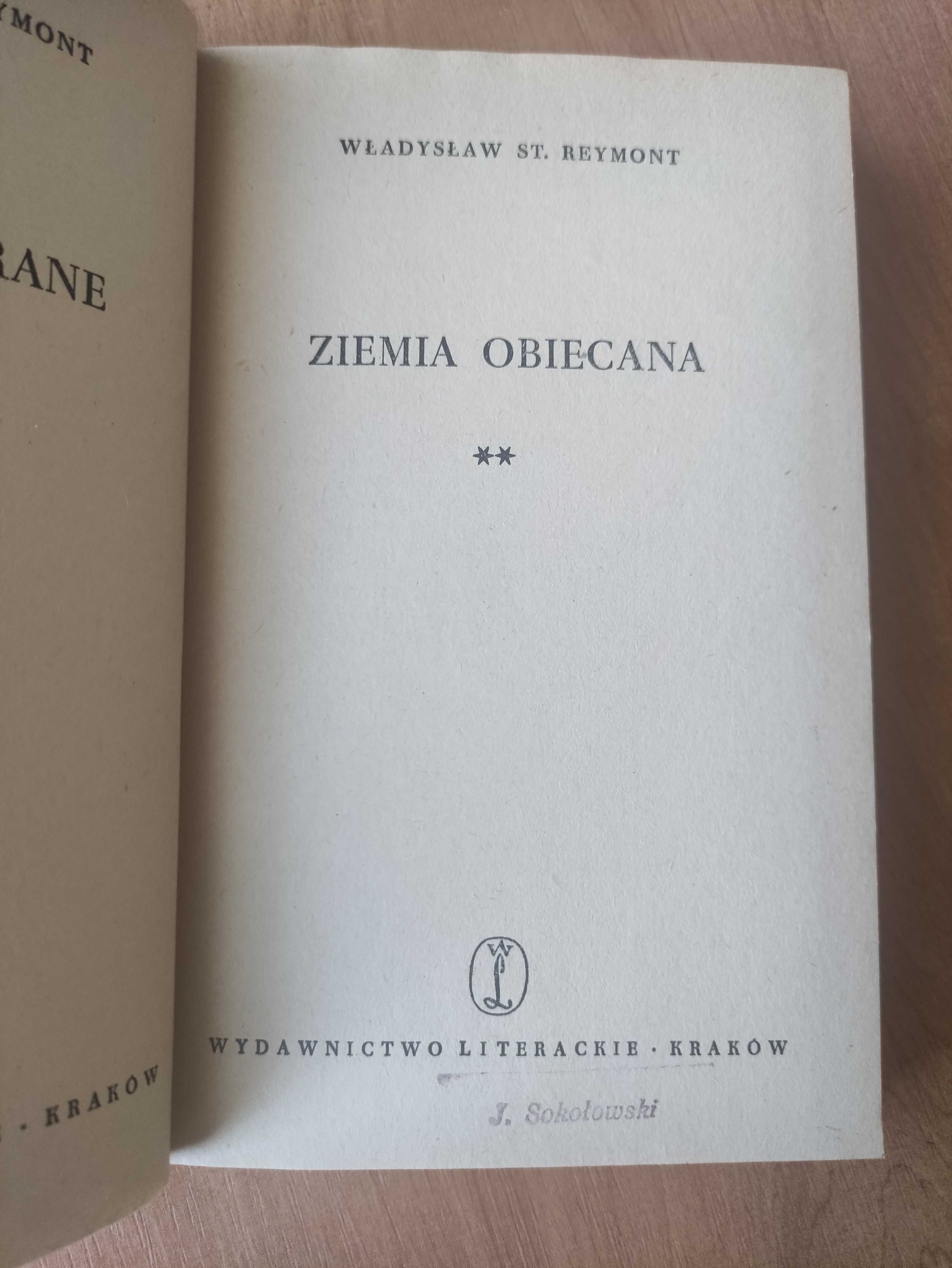 W.S.Reymont,, Ziemia obiecana " tom 2  1957
