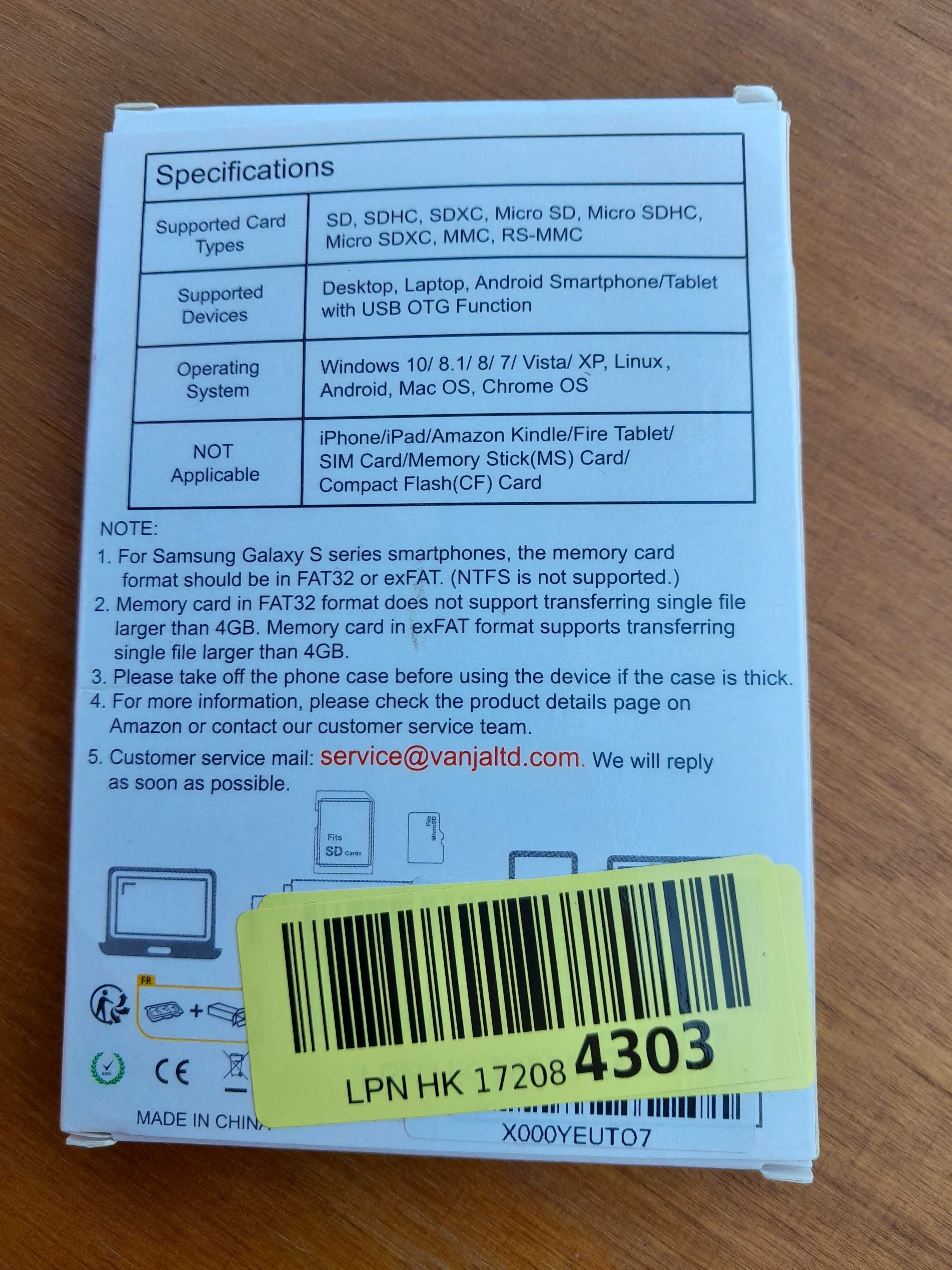 Vanya Czytnik kart pamięci USB-C / OTG adapter nowy outlet