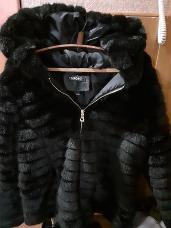 Шубка полушубок куртка мех чёрный