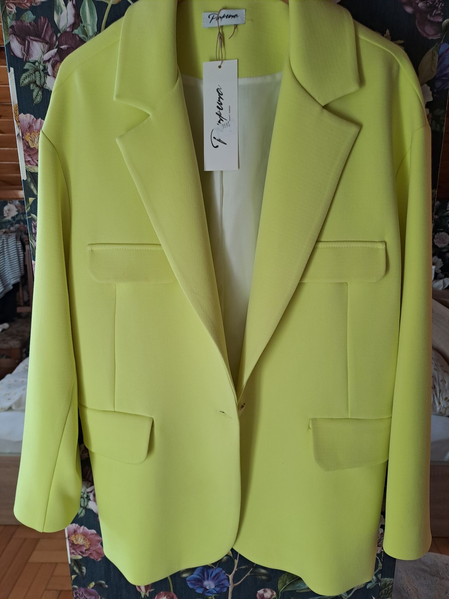 Marynarka  damska  oversize  limonka