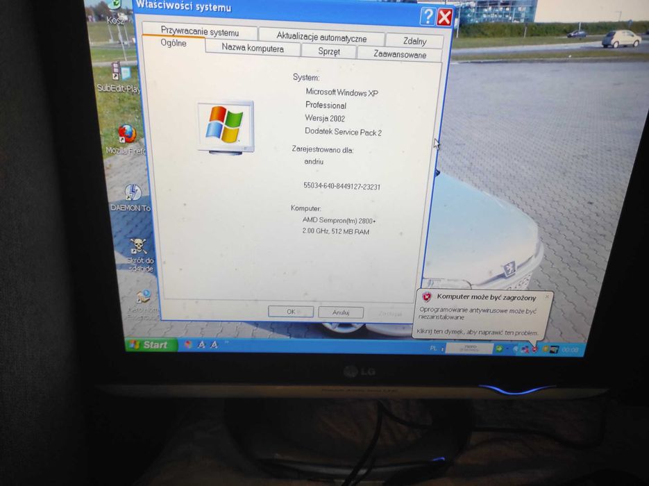 komputer stacjonarny z monitorem komplet ze scanerem
