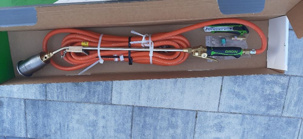 Sprzedam GRUN Palnik tytanowy dekarski tytanowy do pap TS 65 + wąż 10m