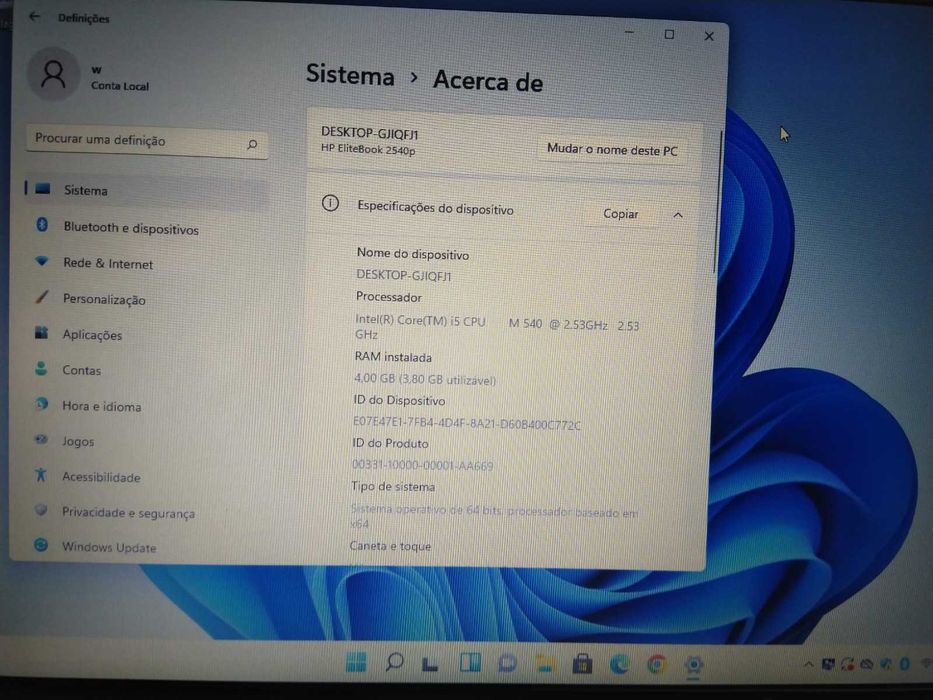 Portatil EliteBook 2540p, i5 de 12´ Polgadas