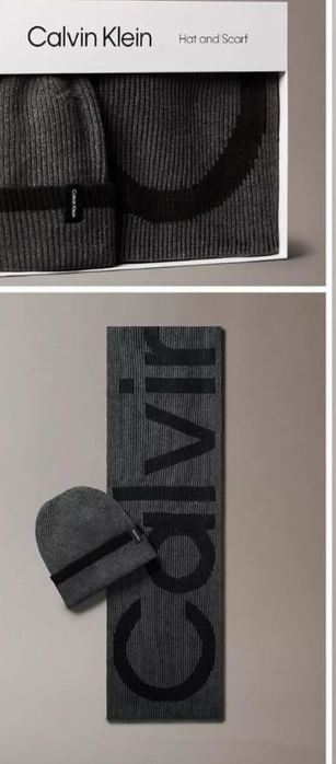 Набір Calvin Klein шапка, шарф унісекс, на подарок  оригінал