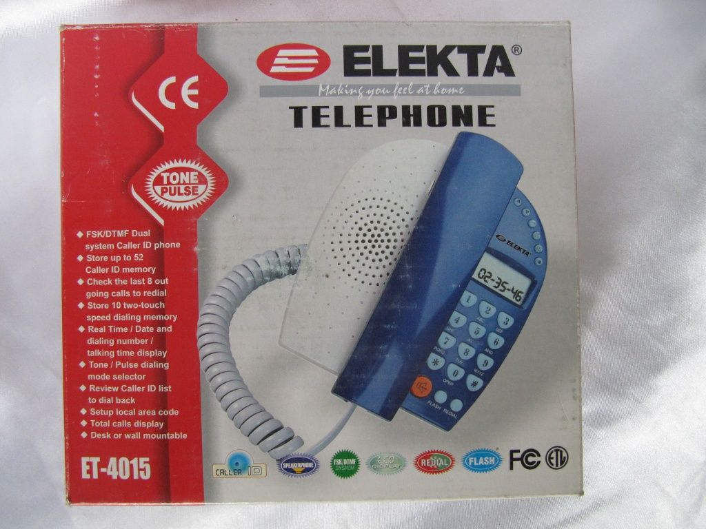 Телефон стационарный кнопочноый Elekta ET-4015,новый,ЖКИ